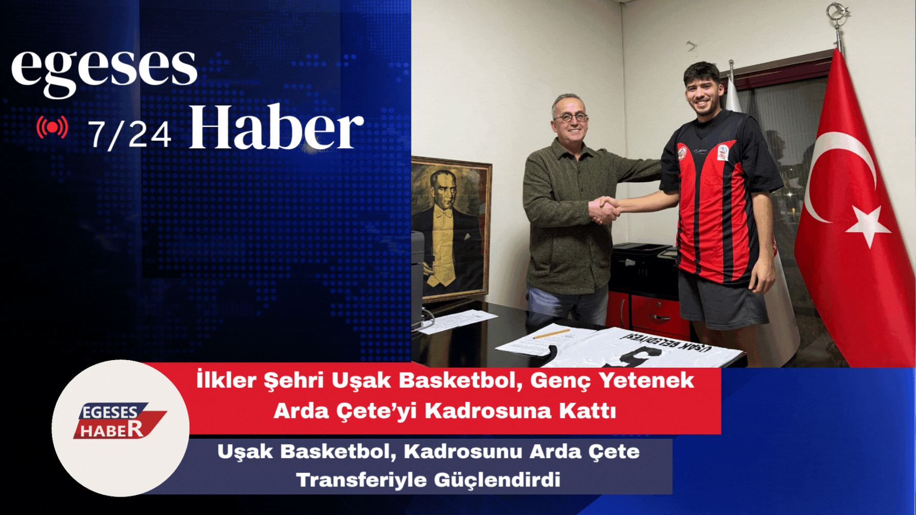 İlkler Şehri Uşak Basketbol’dan Kadroyu Güçlendiren Transfer Hamlesi: Arda Çete İmzayı Attı