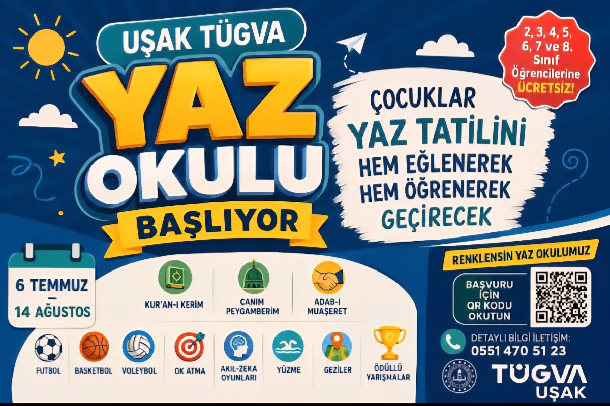 USAK TÜGVA YAZ OKULU BAŞLIYOR