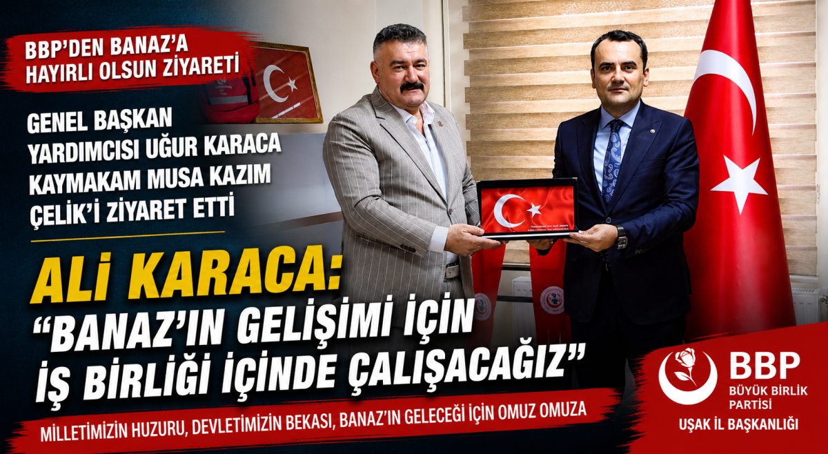BBP Uşak İl Başkanı Ali Karaca: “Banaz’ın Gelişimi İçin İş Birliği İçinde Çalışacağız”